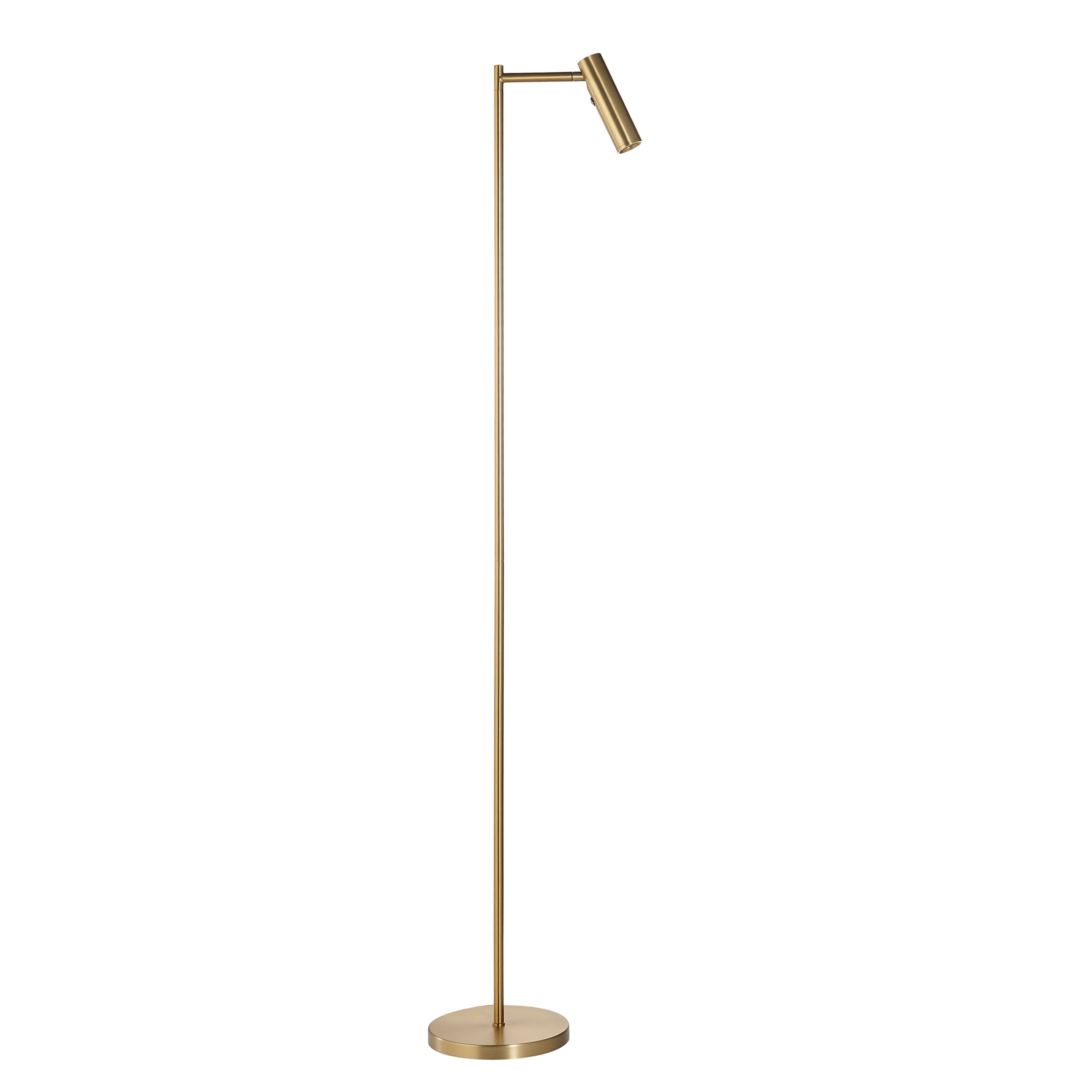 Dedicated Satin Warm Brass Reader Single Floor Lamp